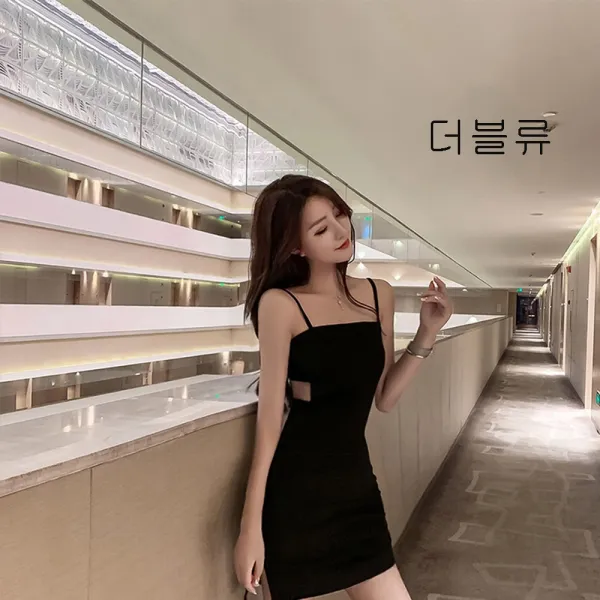 더블류 여성 여름 색시 미니 원피스 홀복w05nining