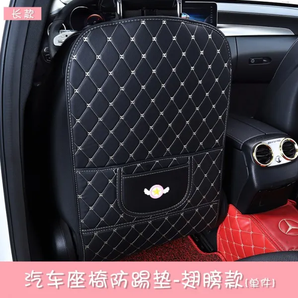 슈가스토어 대시보드+카세트데크용 자동차의자시트 방어벽에 배치함 승부 매트 독창적 애니메이션 보호패드 차내 사용 등받이, 날개별 킥 매트 -롱 단장