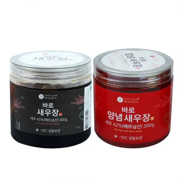 바로푸드 올바로 간장 새우장 300g + 양념, 1set