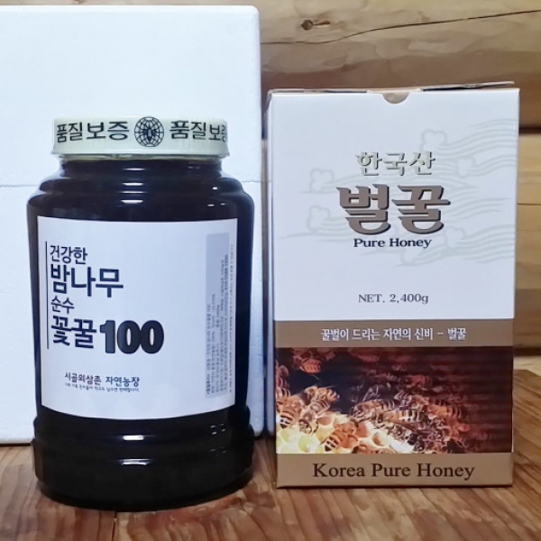 [시골외삼촌자연농장] 자연숙성된 천연밤꿀 순도높은 밤꿀 밤나무꿀 100% 2.4kg /충남공주