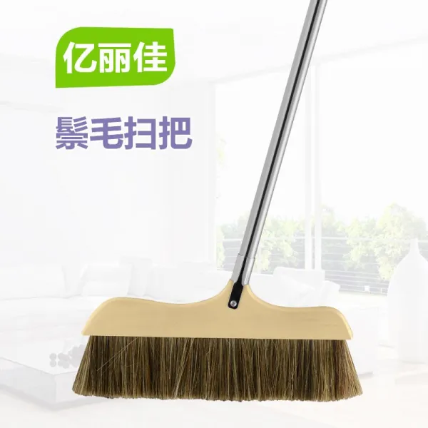 억 리자 목지 판 머리카락 정전기방지 점모하지 않다 소프트 갈기 빗자루청소 하나 말털 외가닥 빗자루 （컬러 랜덤 헤어