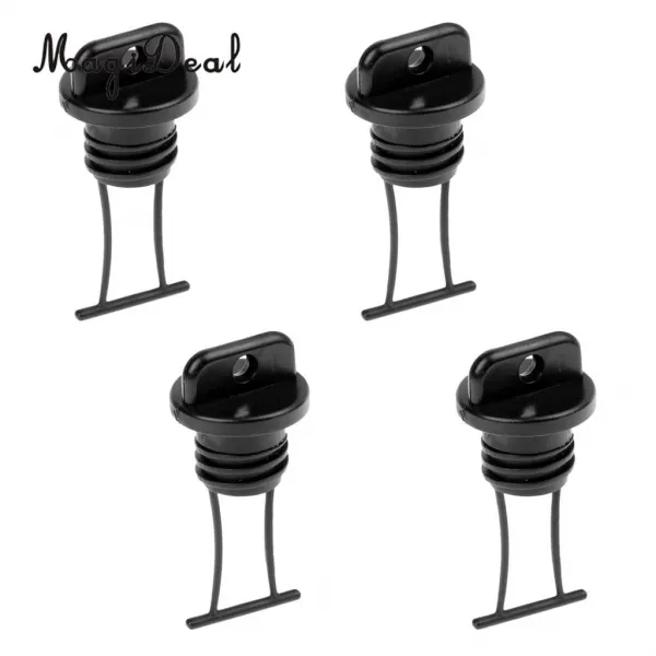 Magideal 수중 4 pcs 검은 플라스틱 선체 드레인 플러그 범용 카약 카누 요트 배가 보트 교체 액세스