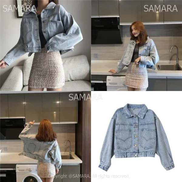Qterra 특허브랜드 A6095 미니자켓 루즈핏 워싱 숏 데님재킷 청자켓 코트