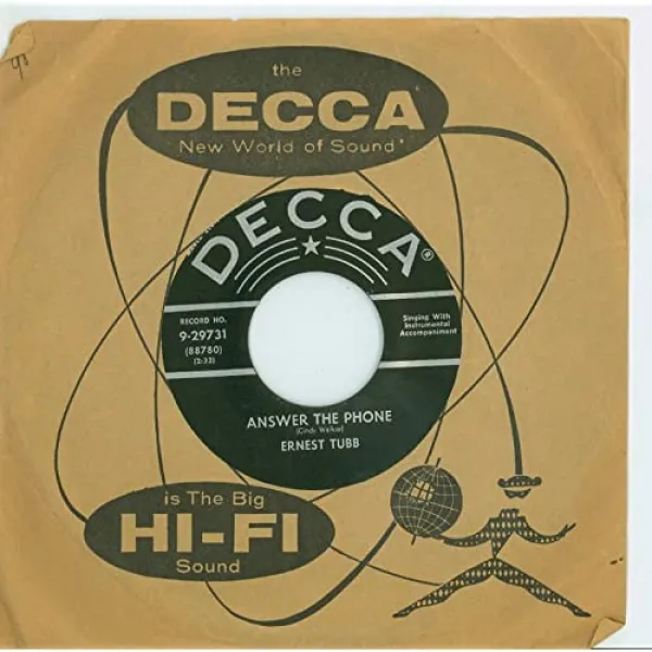 휴대 전화에 응답 30 일 돌아 오는 Ernest Tubb Decca Records 1955 부근 10 점 중 빈티지 45 Rpm 비닐 레코드 본상품