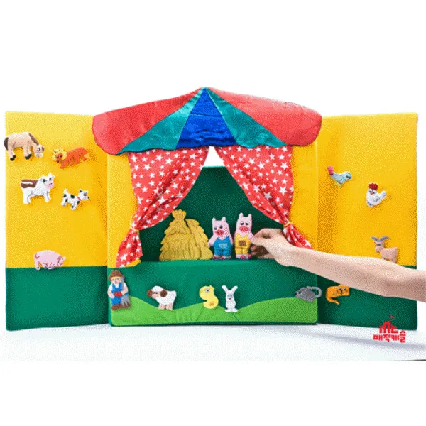 나무인형키즈 MK2201 스펀지 인형극 무대 손가락인형극 교구말하는손인형 역할극 조카선물 구연동화