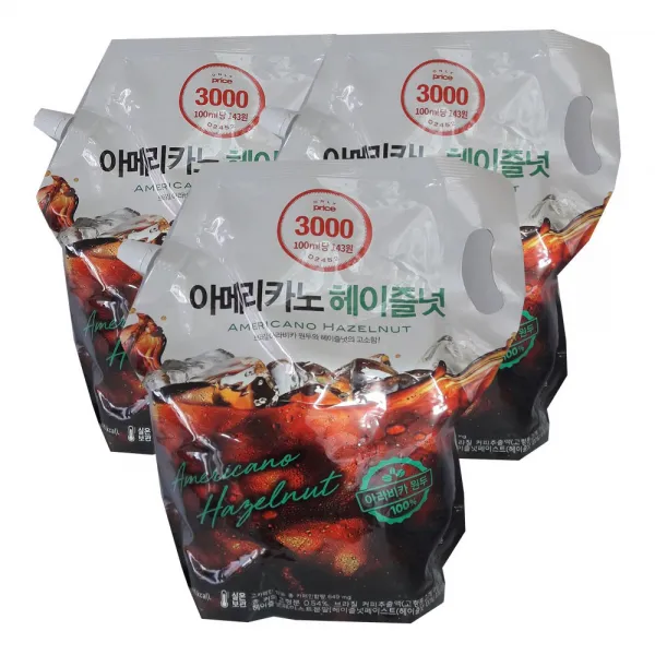 온리프라이스 아메리카노 헤이즐넛액상커피2.1리터 X 3개 온리프라이스 헤즐넛, 3개