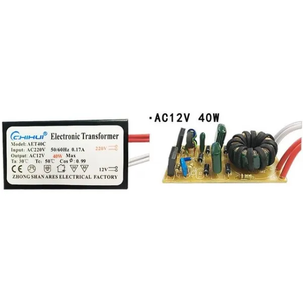 3 년 보증 할로겐 램프에 대 한 충분한 전원 전자 변압기 ac 220 v ac12v 20 w-250 w 선택적 led 드라이버, 02 40w