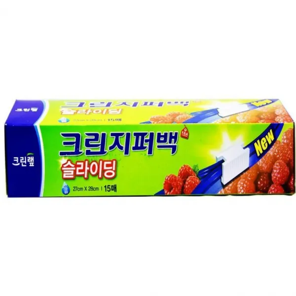 그레이하트 주방 위생 보관 편리한 위생적인 만원대 선물 크린 슬라이딩 지퍼백 27cmx28cmx15매 E-895239, 15매