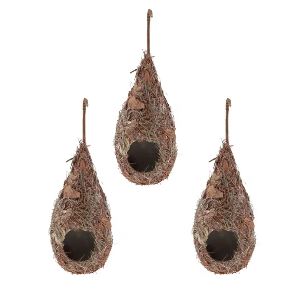 Zeyuan 핀치 카나리아 총칭에 이상적 3Pcs 자연 매달려 잔디 둥지 Staw 새집, 1개
