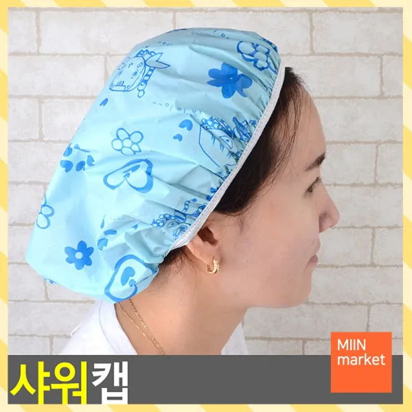 방수 헤어캡 샤워캡 비닐팩 헤어팩 머리망 핑크 블루 방수샤워캡, 단일상품