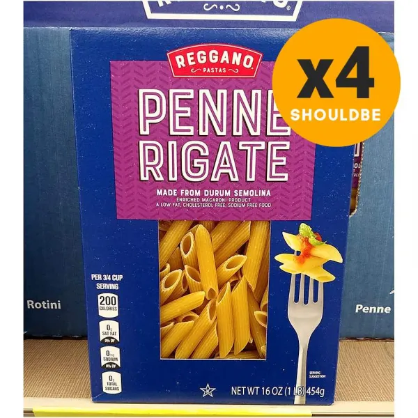 Reggano 레가노 펜네 Penne Rigate 파스파면 454g, 수량