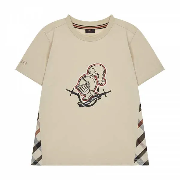 [현대백화점][닥스키즈목동점] 체크배색그래픽티셔츠(DQM11TR14M_BG)닥스만의그래픽를사용한반소매티셔츠D