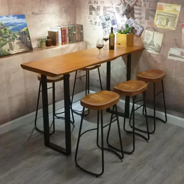 DIPYLON 카페 미국식 원목 자연변 식탁 심플 철공소 회의 테이블에 티, 바 테이블100x45x105