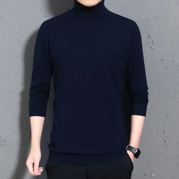 심플 캐주얼 라운드 배색 니트 데일리 슬림
