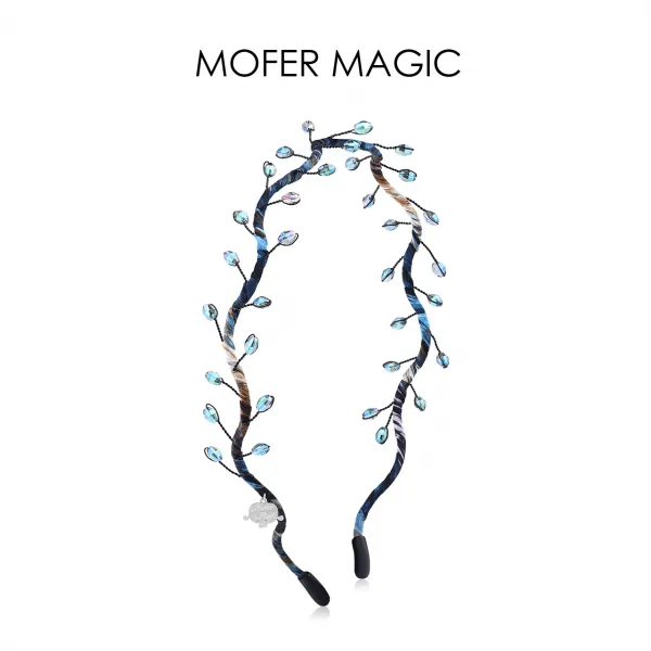 몽실e# MOFERMAGIC 스타일리시 웨이브 세분 크리스탈 블랙 담력 돌 여성 웨딩 하객 올림머리