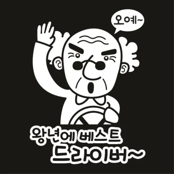 [뭉키데코] 자동차스티커2_LSC-087_왕년에 베스트 드라이버반사지, 반사지 (28453997)