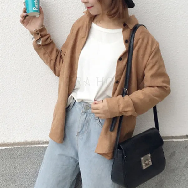 kirahosi 트렌디 코듀로이 셔츠 여 봄 긴팔 트렌디 102호+덧신증정 P61t8jh