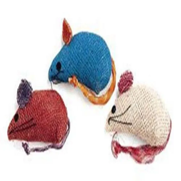 Ethical 3-Inch Burlap Mice Cat Toys in Assorted Colors 3-Pack 윤리적 인 3 인치 삼베 쥐 고양이 장난감 여러 색상 3 팩, 1