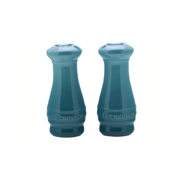Le Creuset Stoneware Salt And Pepper Shakers Set Of 2 4 Oz. Each Caribbean