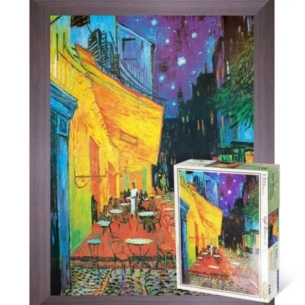 퍼즐피플 직소퍼즐 명화, 노천카페 150피스 액자포함(우드월넛), 150p