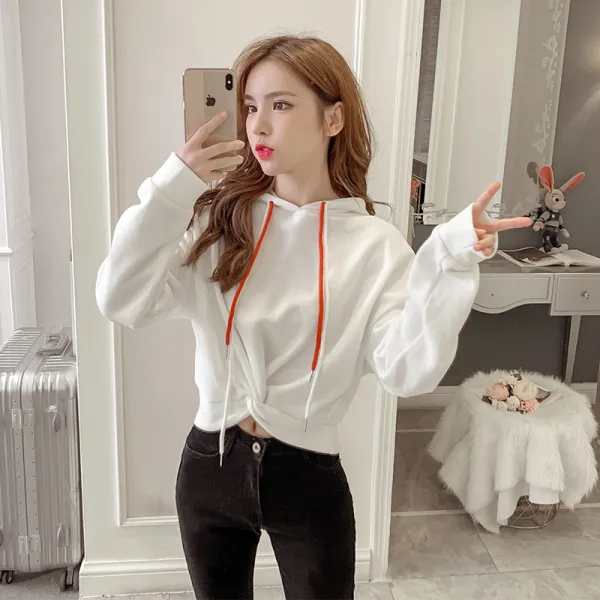 Okseller1 시티캐주얼 셔링 긴소매 후드 티셔츠