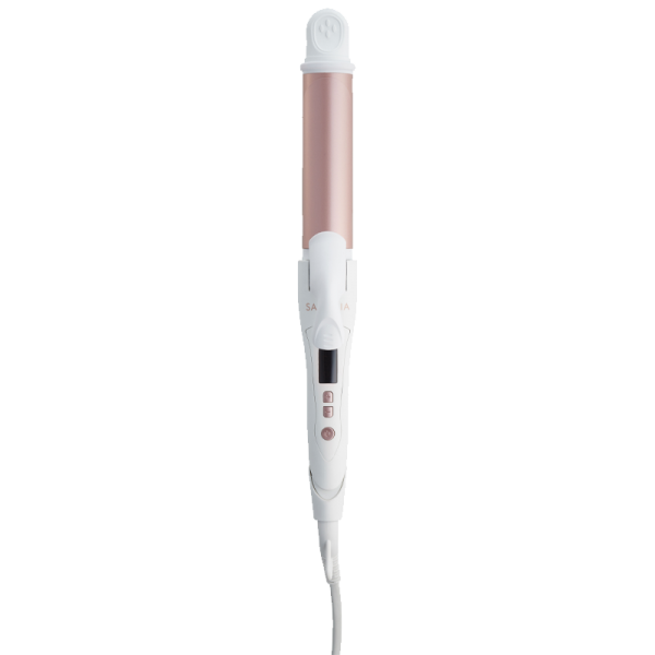 SALONIA 봉 고대기 직권투웨이 머리상하지 않는 전기 권봉 큰 권 에그롤 헤드 물방울누늬 32MM, SL2AP 핑크