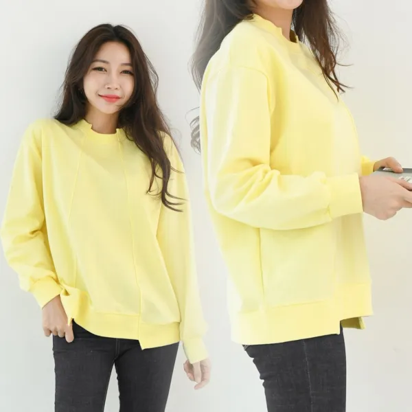 chicme 시크미 여성 데일리 언발 빈티지 봄신상 맨투맨 티셔츠