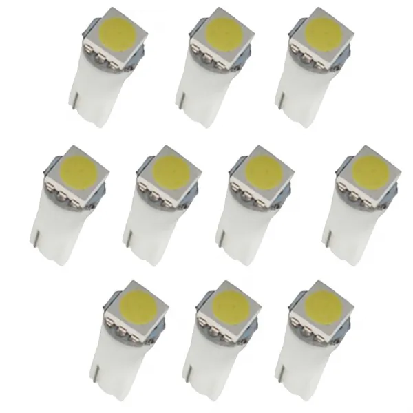Fwt 10pcs T5 5050 Led 차 실내 돌진 / 미터 / 독서 문 단계지도 빛 램프 그림으로