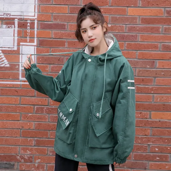 봄신상 오버핏 트렌치코트 여중고생 유행 빅 사이즈 모자 야구복