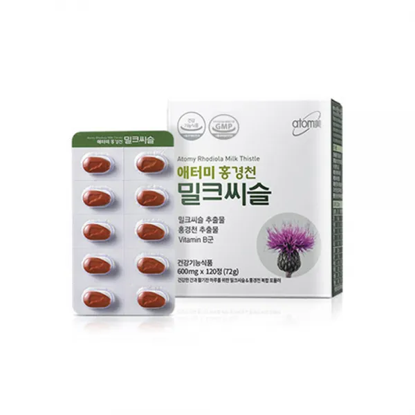 애터미 홍경천 밀크씨슬 72g 1개 600mg X 120정 