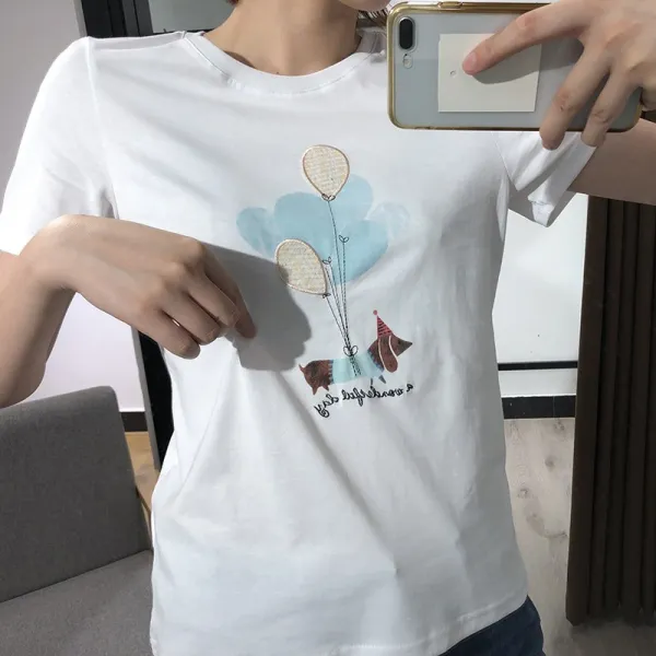하오타오 라운드티 식체 가게 내수판매 벌룬 글리터 디자인
