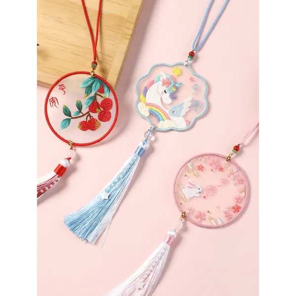 Karvin 핑안부 수제 자수 diy 재료 가방 제작 자체 자수 홀더 핑안복호백 십자수 남친 소수입니다., 1 건, 꽃 저편 영상 튜토리얼입니다.