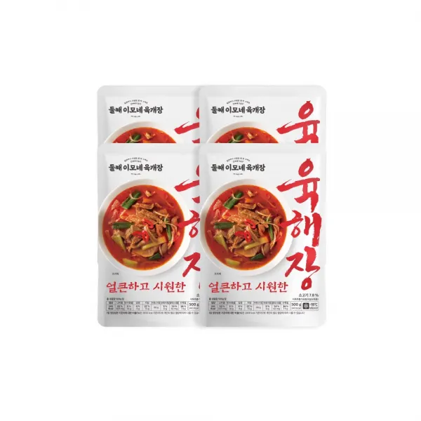 마켓프라이데이 둘째이모네 육해장 500g 4팩 육개장 밀키트 해장국, 4팩 구성