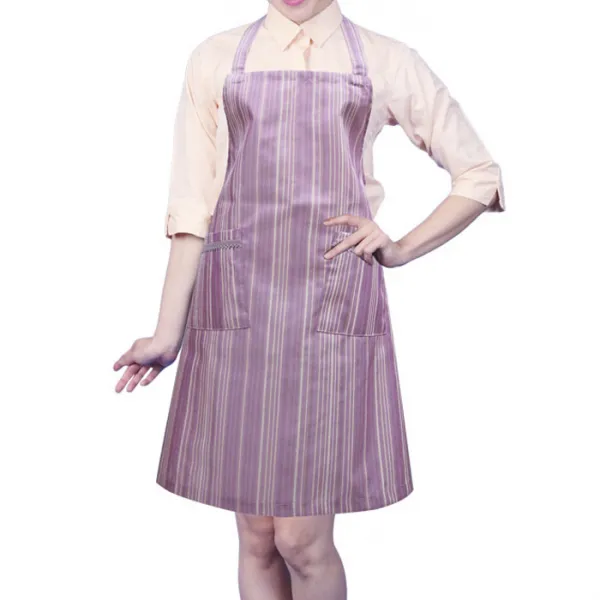 웰컴가운 KAE21 보라 스트라이프 앞치마 줄무늬 바자회 단체, KAE21_보라줄