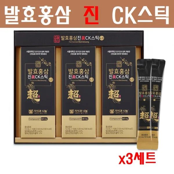 초월홍삼 발효홍삼 홍삼진액 홍삼정 컴파운드k 스틱 진세노사이드 고함량 효삼 발효산양삼 면역력 홍삼선물세트 서울대학교특허기술, 3박스, 30스틱