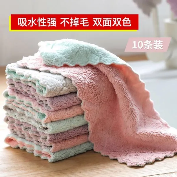 가치가없다 기름 털 빠짐이 없다 걸레 흡수 싱크대 주방 키친 청결 천쇼트 타올 두꺼운 백결포 닦는다 테이블 특이한, 멜란 양면 걸레 1627 색상순 기5