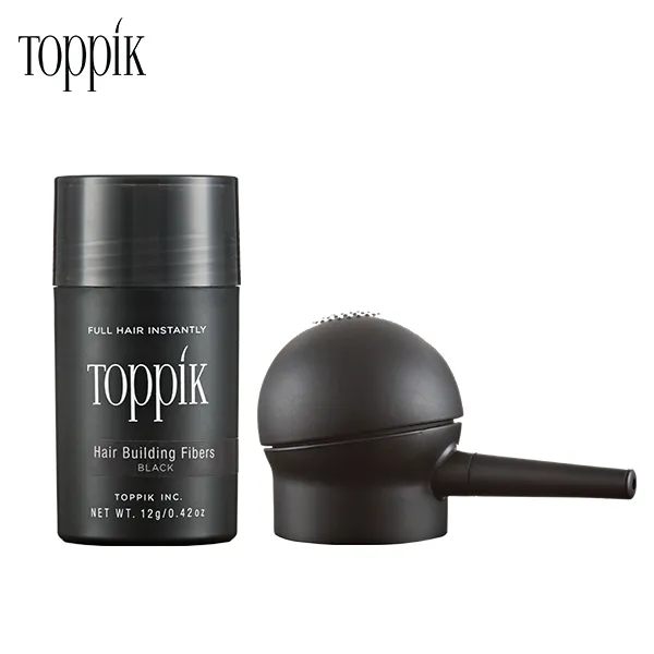 토픽 TOPPIK 검정색 12g+에어펌프 천연양모케라틴 흑채 증모제, 1개, 토픽12g+에어펌프 검정