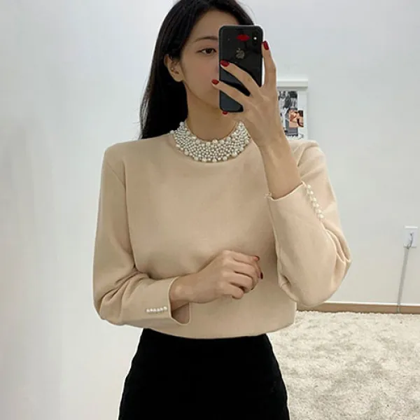 떳다그녀 트윙클 진주 니트