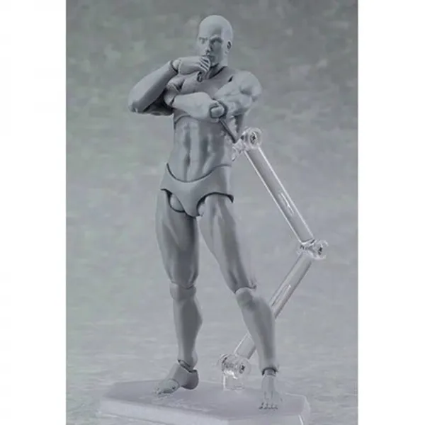 맹장 인체 모형 회화 남녀 회화 소체 관절 움 직 일 수 있 도록 스케치 스케치 인체 모형 장식품 인형 피 규 어 남 회색