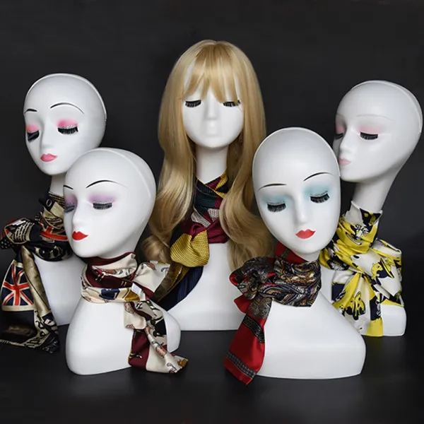 Mannequin 얼굴마네킹 두상 매장 마네킹 옷가계 여자 마네킨 스카프 모자마네킹 1개 모델d 화장안한모델
