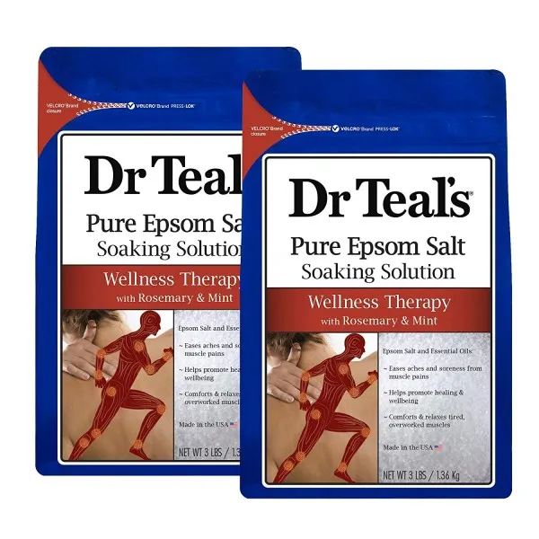 Dr. Teal's 박사 청록의 엡섬 소금 잠기기 솔루션 치료 및 로즈 메리 민트 48 온스와 구제 2 팩, 단일상품
