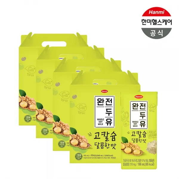 한미 두유 완전두유 고칼슘 달콤한맛 190ml, 한미 고칼슘 달콤한맛 190mlx64팩