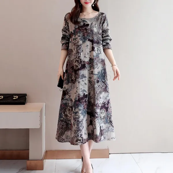 kirahosi 여자 원피스 가을 여성 빅사이즈 긴팔 원피스 dress 예쁜 오피스룩 354 HD 7+덧신 증정 AFerpgyb