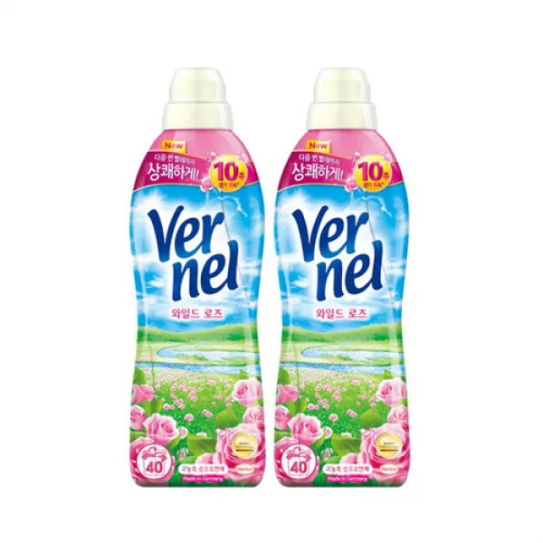 버넬 고농축 와일드 로즈 섬유유연제, 2개, 1000ml
