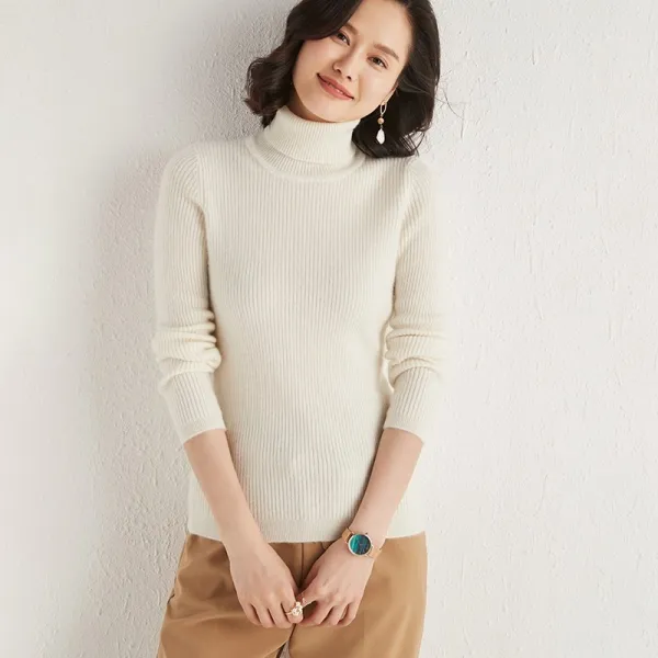 캐시미어스웨터 숏 겨울 가을 슬림 골지 카라넥 빅사이즈 니트 베이스 목폴라 양털 울셔츠
