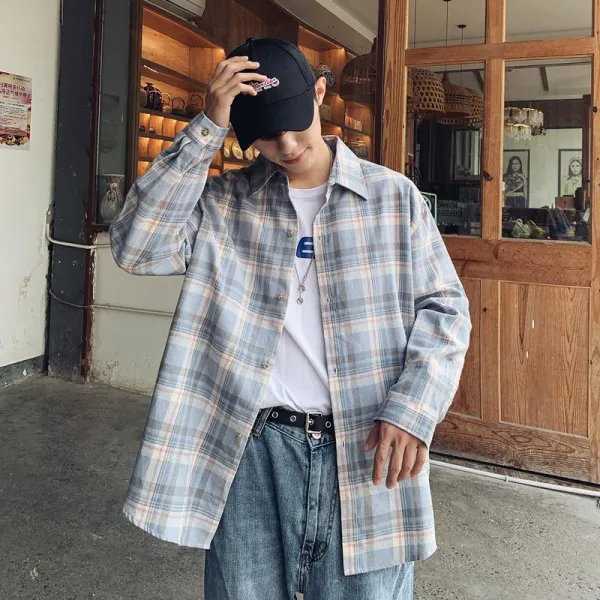 빅피플 셔츠 이너 빅사이즈 긴팔 체크 Sa2727 남자 코트