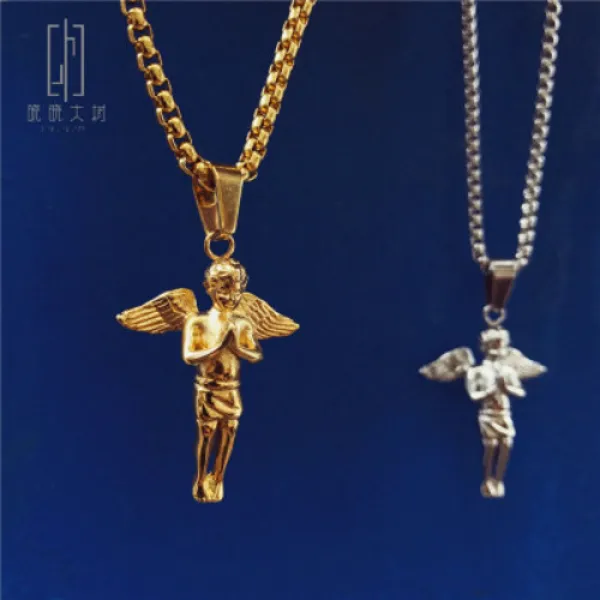 목걸이 팬던트 패션 잡화 구미 거리 angel 힙합 목걸이 미니 엔젤 펜던트 남녀 패션 액세서리 커플 개성 선물