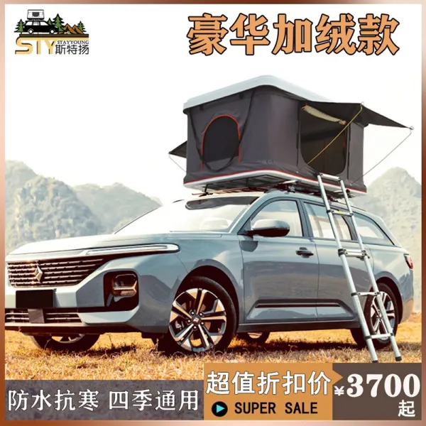 루프텐트,차량텐트,RV텐트 카풀 텐트 세단 SUV 오토캠핑 2인용 하드케이스 접이식 00193095, 스몰 사이즈 안쪽 면에 기모: 하단 비고 색상 188x
