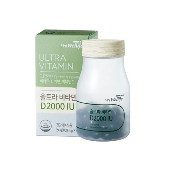 보습 대상웰라이프 울트라비타민 D2000IU 60캡슐 칼슘부족 비타민D결핍 도움(485612), 단일상품