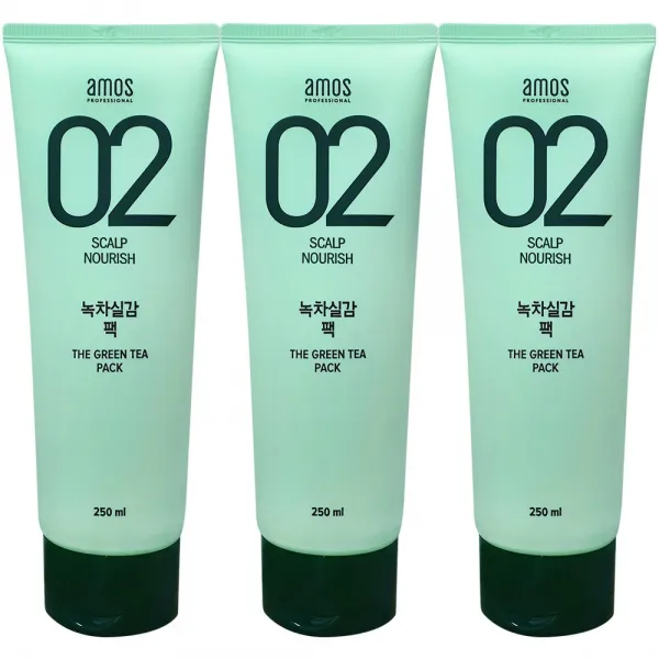 아모스프로페셔널 녹차실감 인텐시브 모이스처 헤어팩, 250ml, 3개
